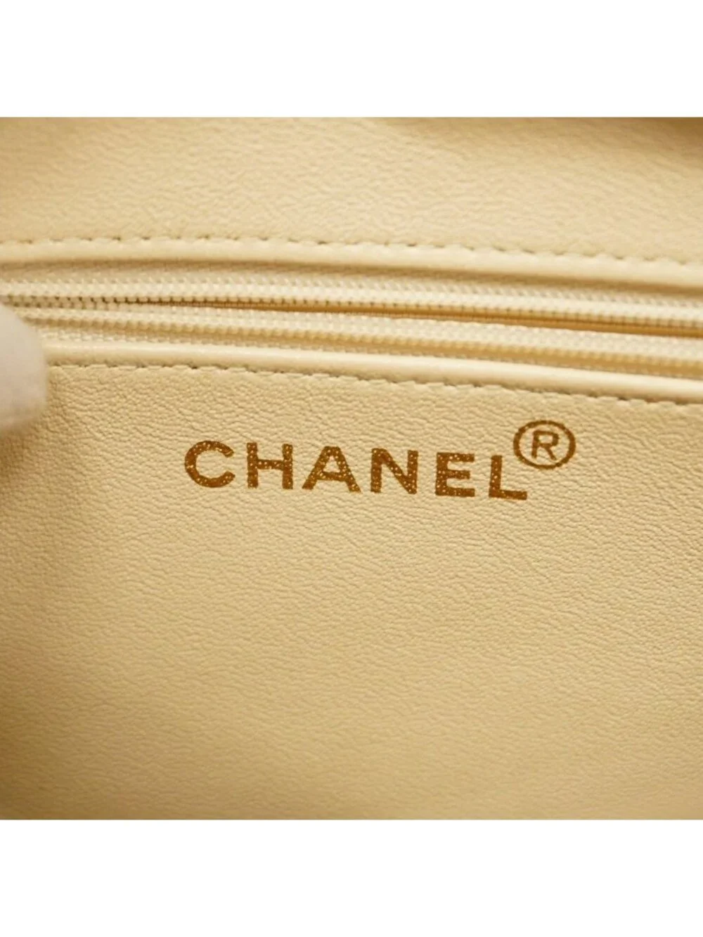 Chanel Shoulder Bag Lambskin Ivory Gold